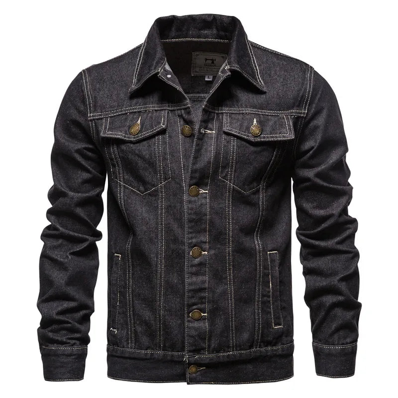 Lervaine® | Denim motorsykkeljakke