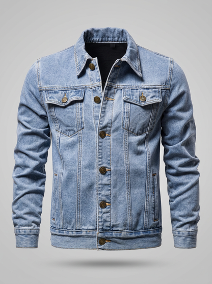 Lervaine® | Denim motorsykkeljakke