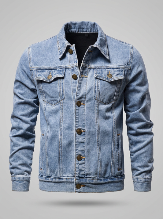 Lervaine® | Denim motorsykkeljakke